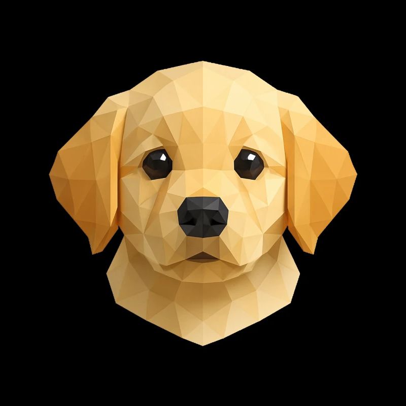 Chiot Golden retriever mignon - Polygon Dog Design