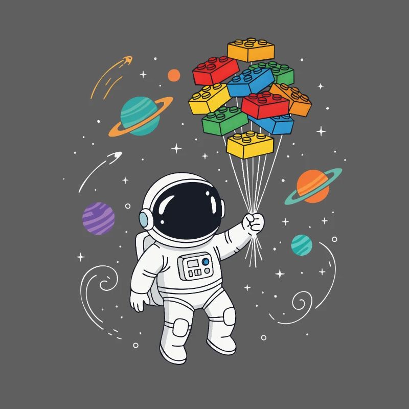 Astronaut Building Blocks Space Brick Builder