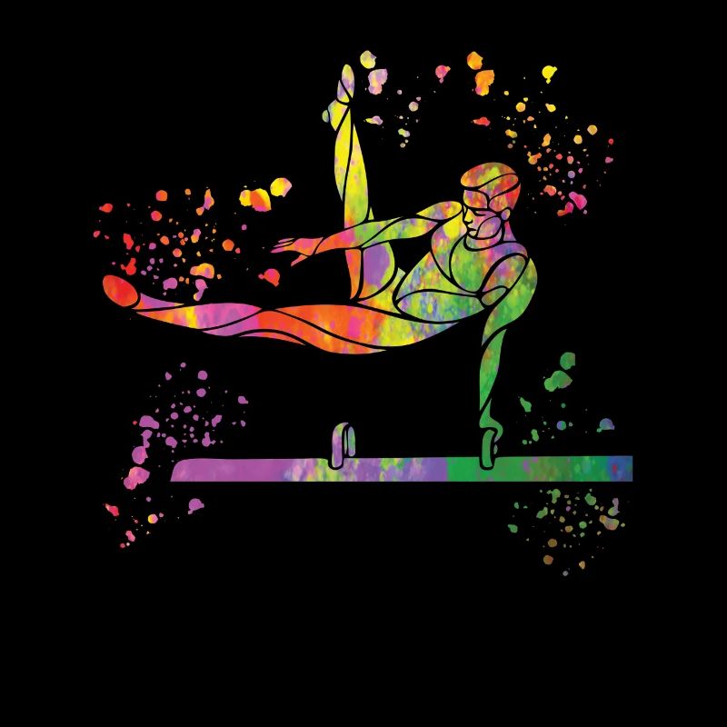 ginnasta di ginnastica artistica con cavallo a maniglie