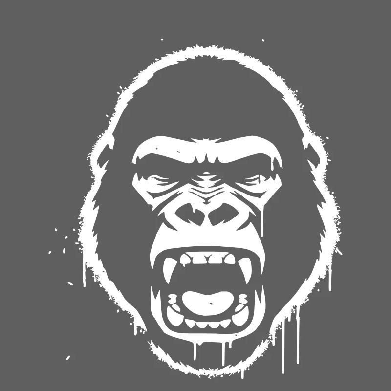 Furious Gorilla Stencil Grunge vector_path129