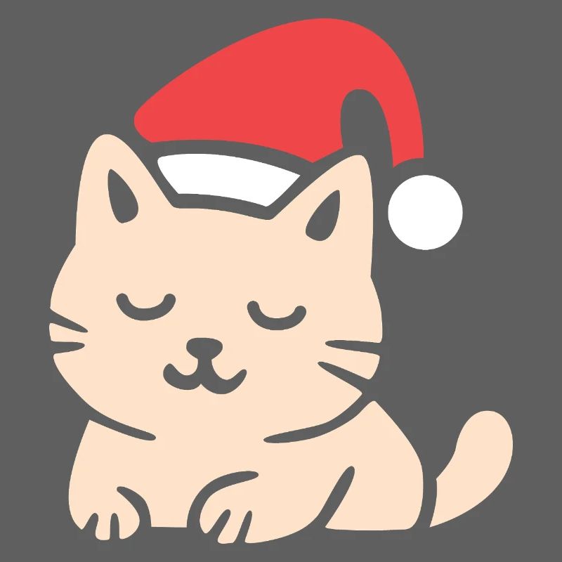Chat de Noël mignon dans le style confortable