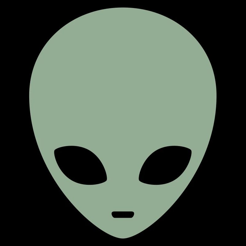 Muted Mint Alien Head