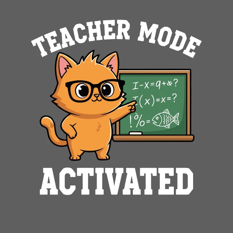 Mode professeur activé Chat enseignant Déclaration drôle