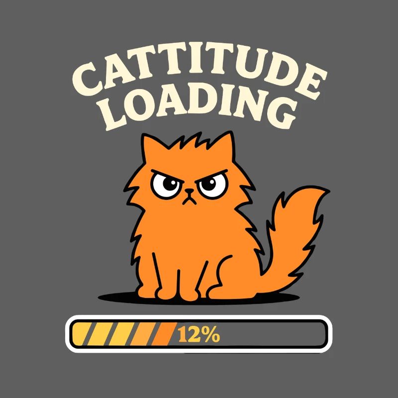 Cattitude Loading Katze mit schlechter Laune