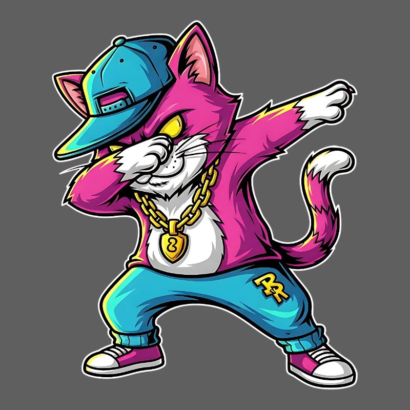 Dab Katze Streetstyle Humor Statement
