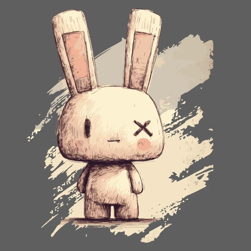 Un lapin mignon aux yeux X