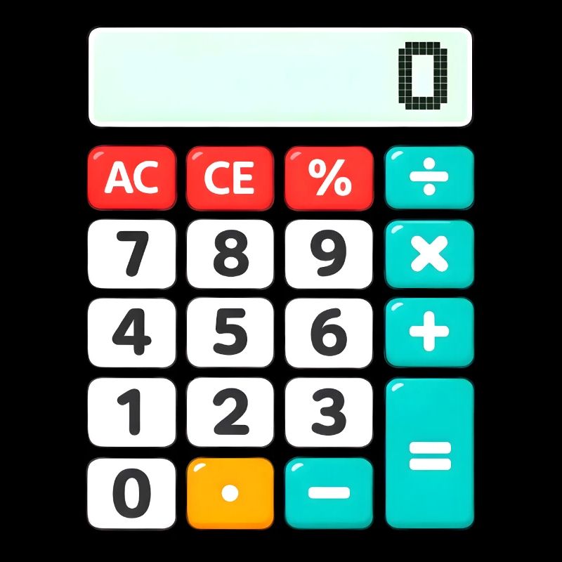 Calculatrice rétro de blocs de couleurs