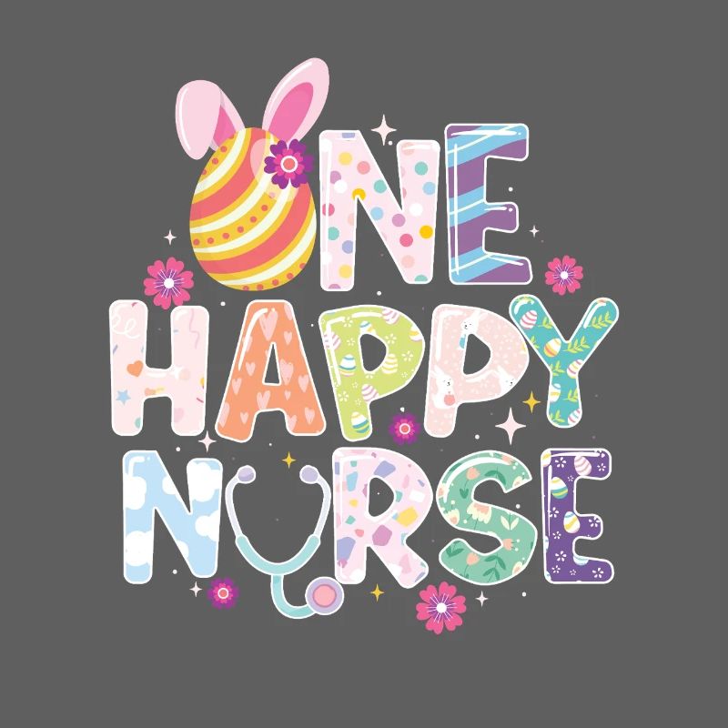 One Happy Nurse Easter RN Spring Fun Bunny