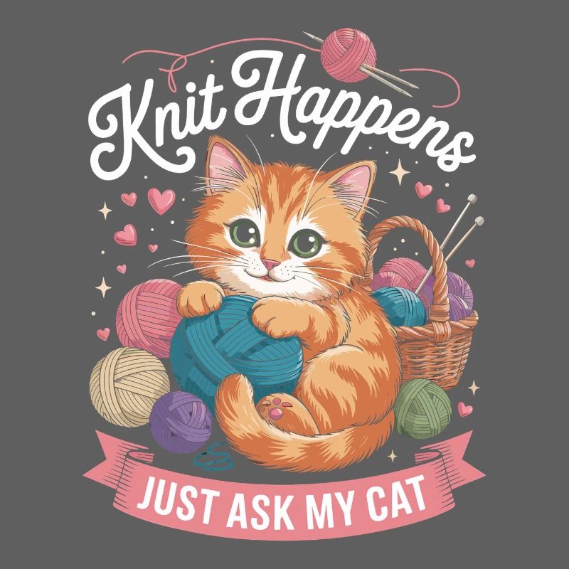 Kitten Knitting Magic Yarn Love