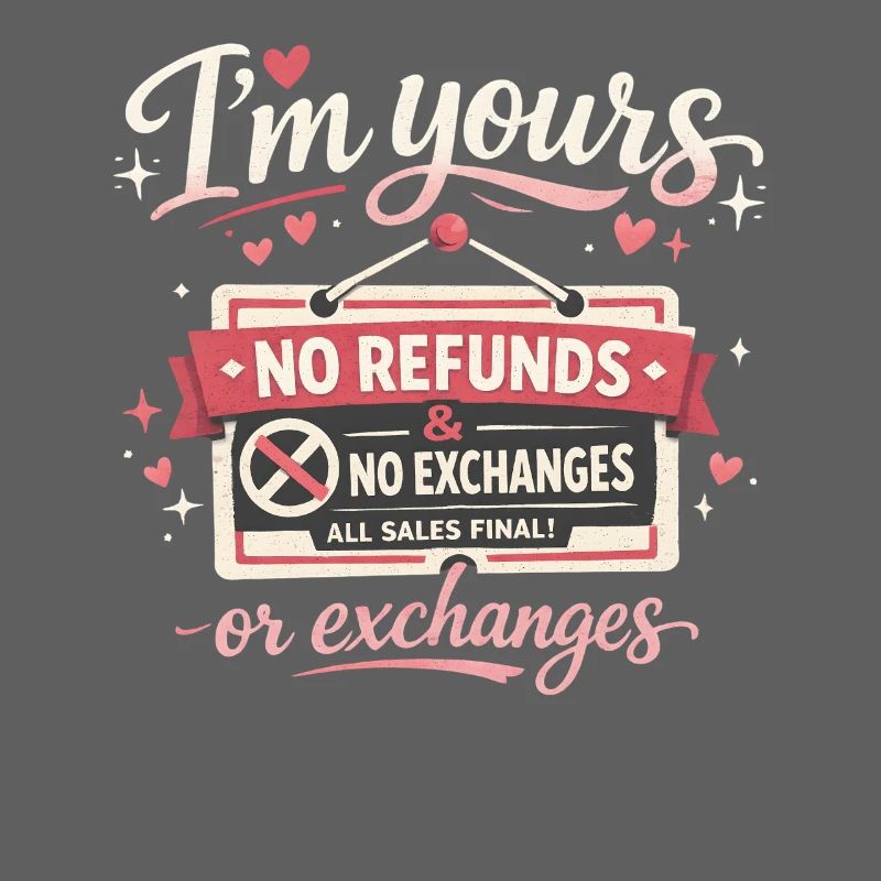 Je suis à toi Pas de remboursements Pas d’échanges Drôles de Saint-Valentin