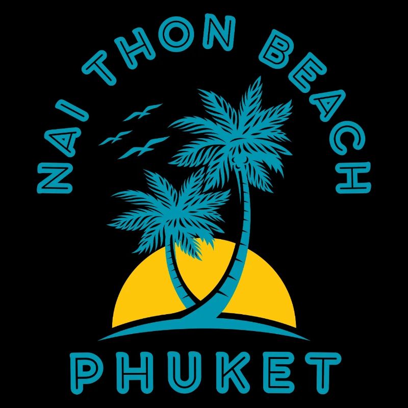 Coucher de soleil de palmier de Nai Thon Beach Phuket