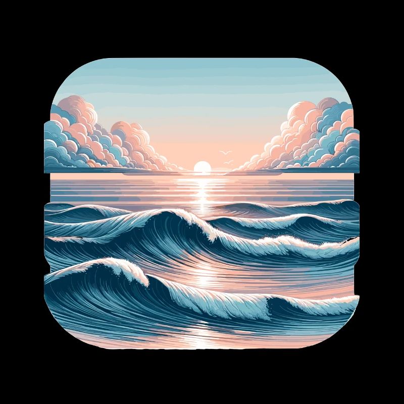 Vagues au coucher de soleil sur l’océan