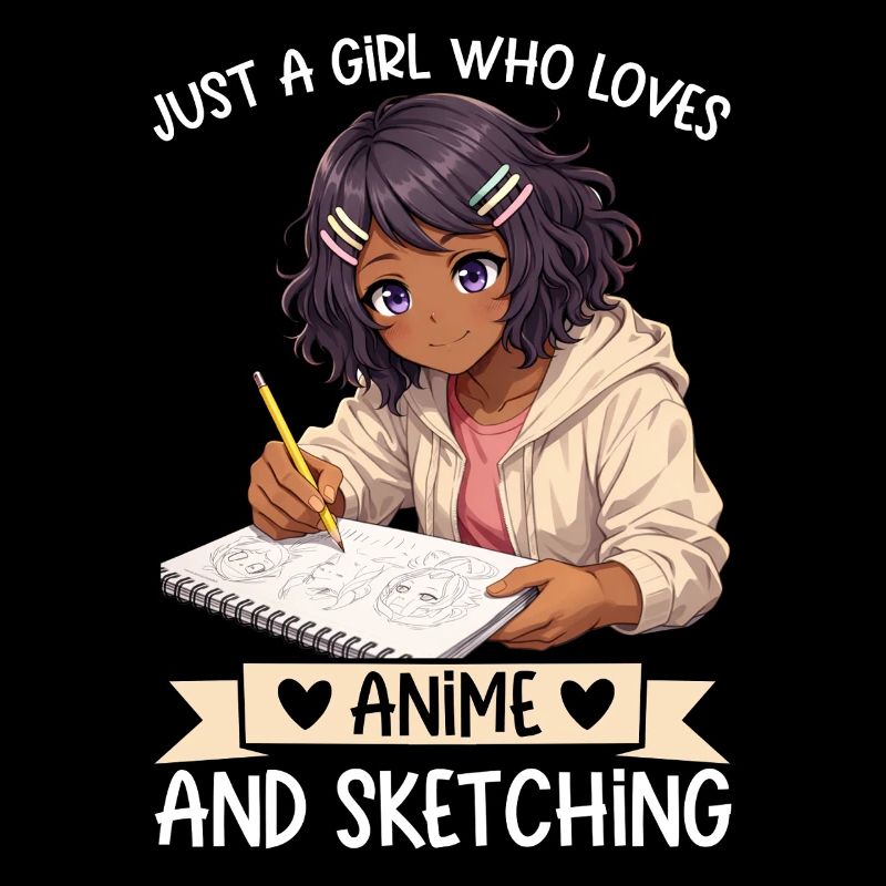 Nur Ein Mädchen, Das Anime Liebt Und Afro Zeichnet
