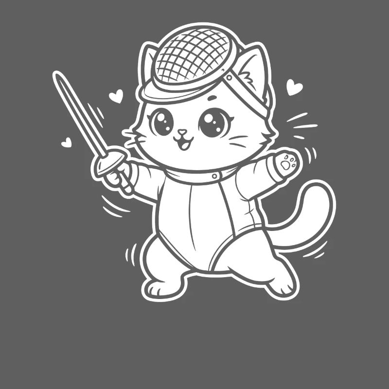 Fechten Kawaii Katze