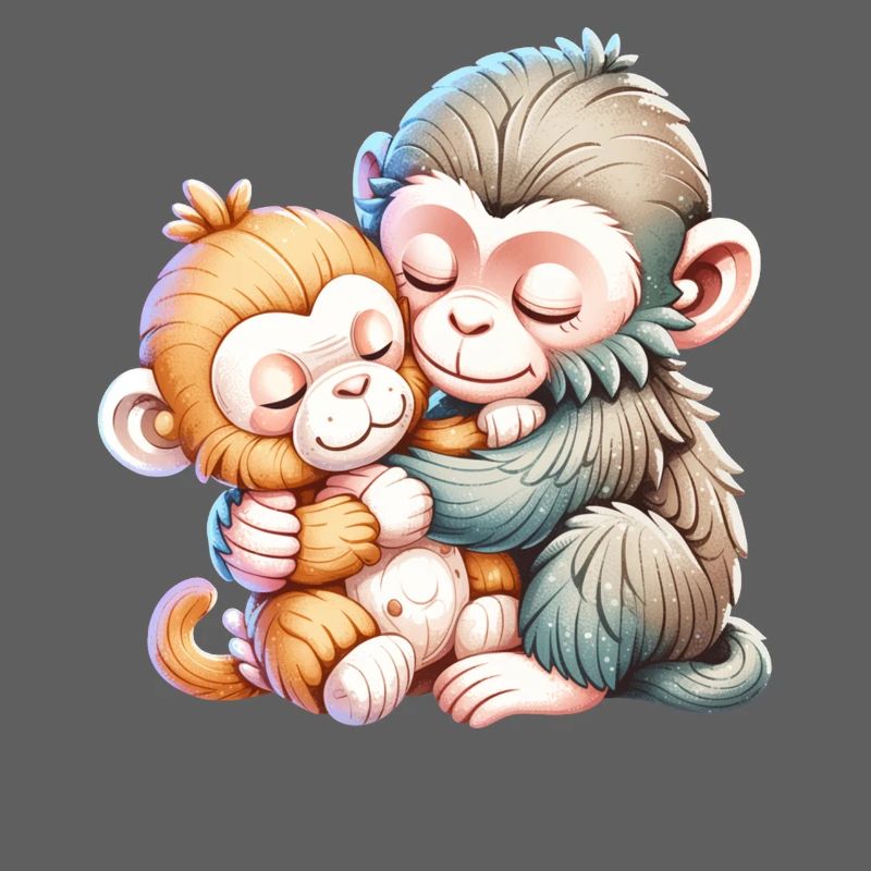 Duo de Singes Câlins