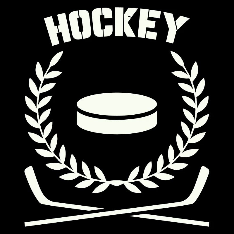 Hockey emblem with disc and laurel