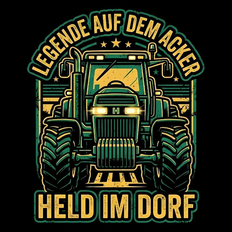 Traktor Spruch - Legende auf dem Acker & Dorfheld