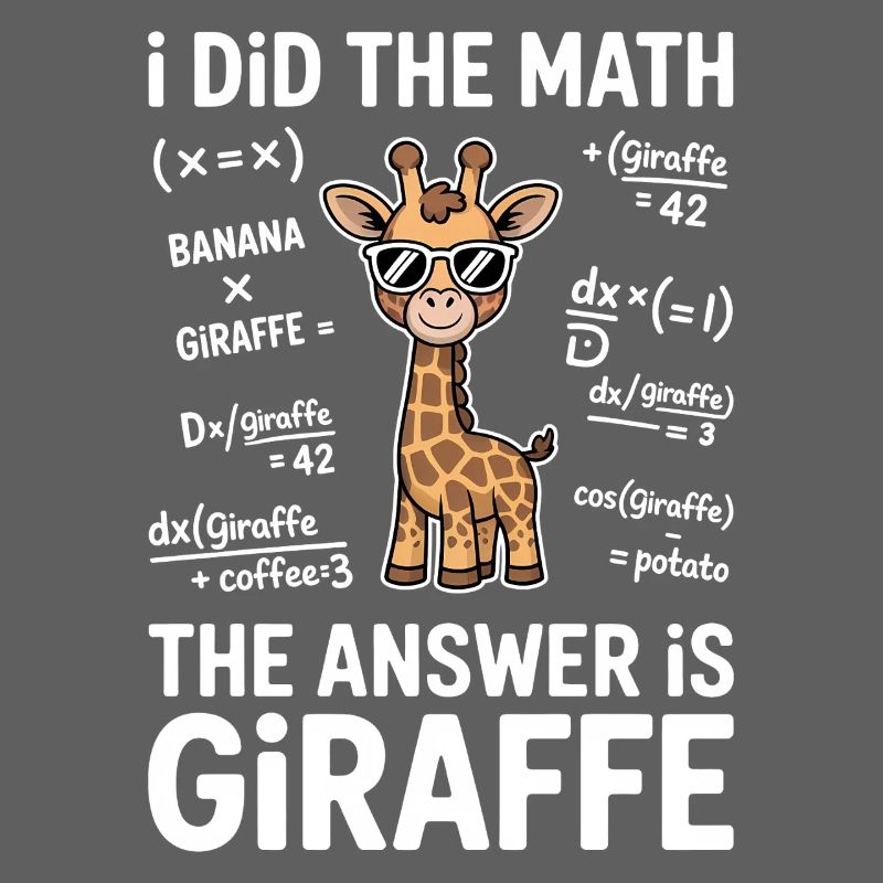 Math Sayings Giraffe Funny Math Gift