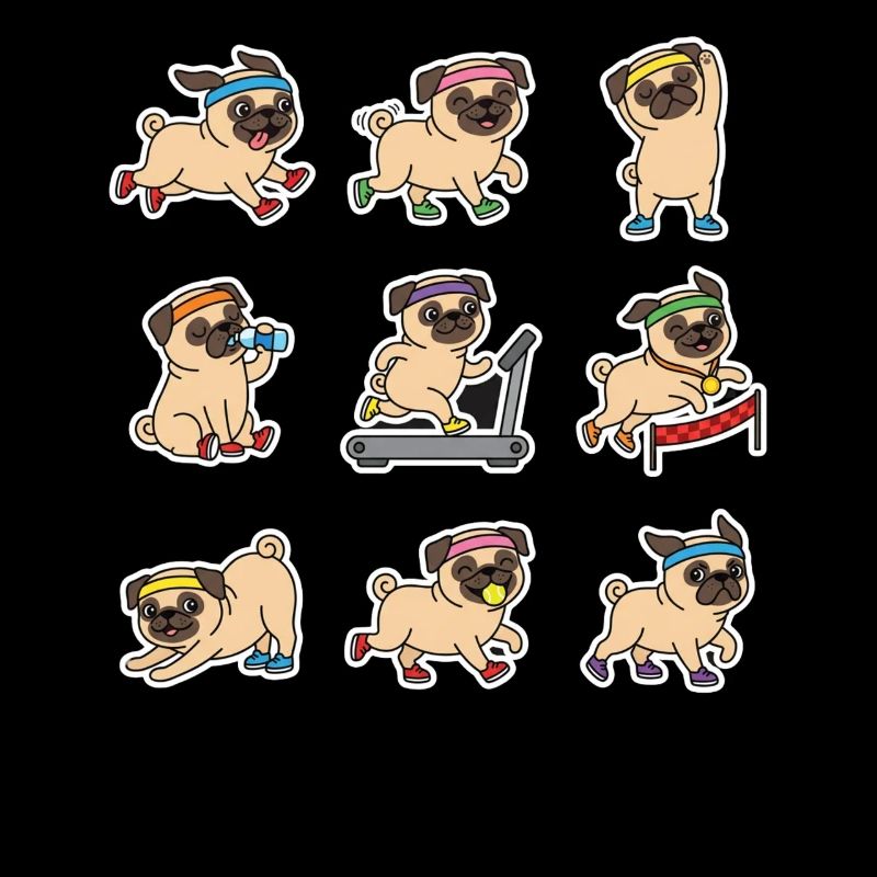 Funny Pug Jogging Marathon Runner