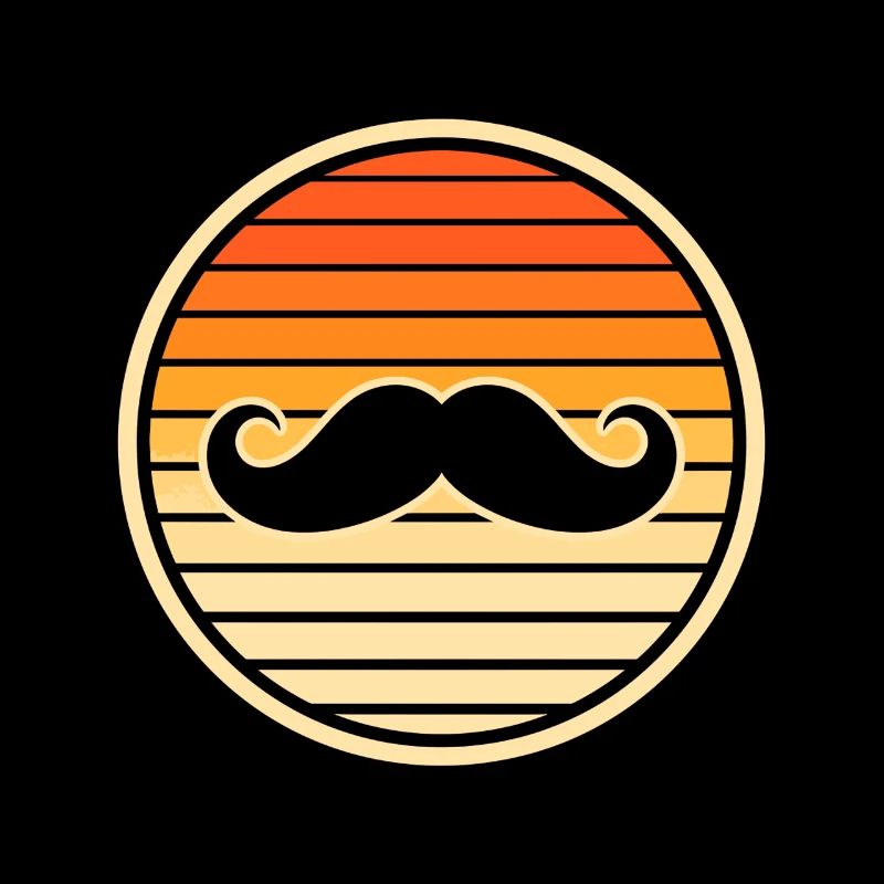 Retro trendiger Schnurrbart Sunset Hipster
