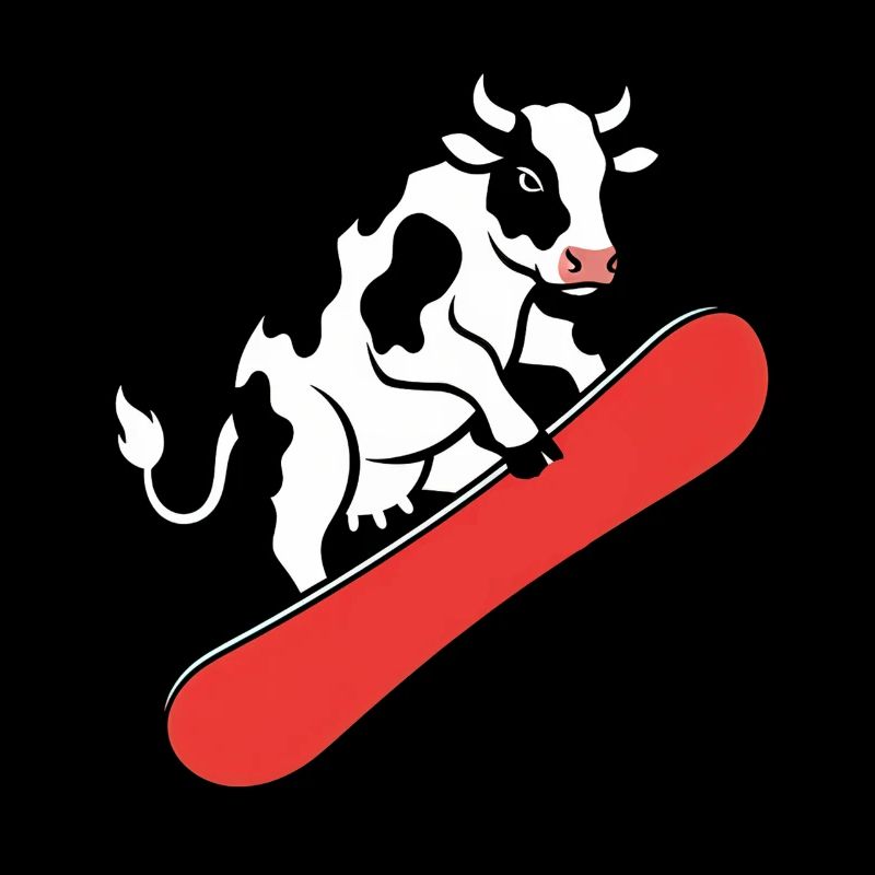 Vache sur skateboard
