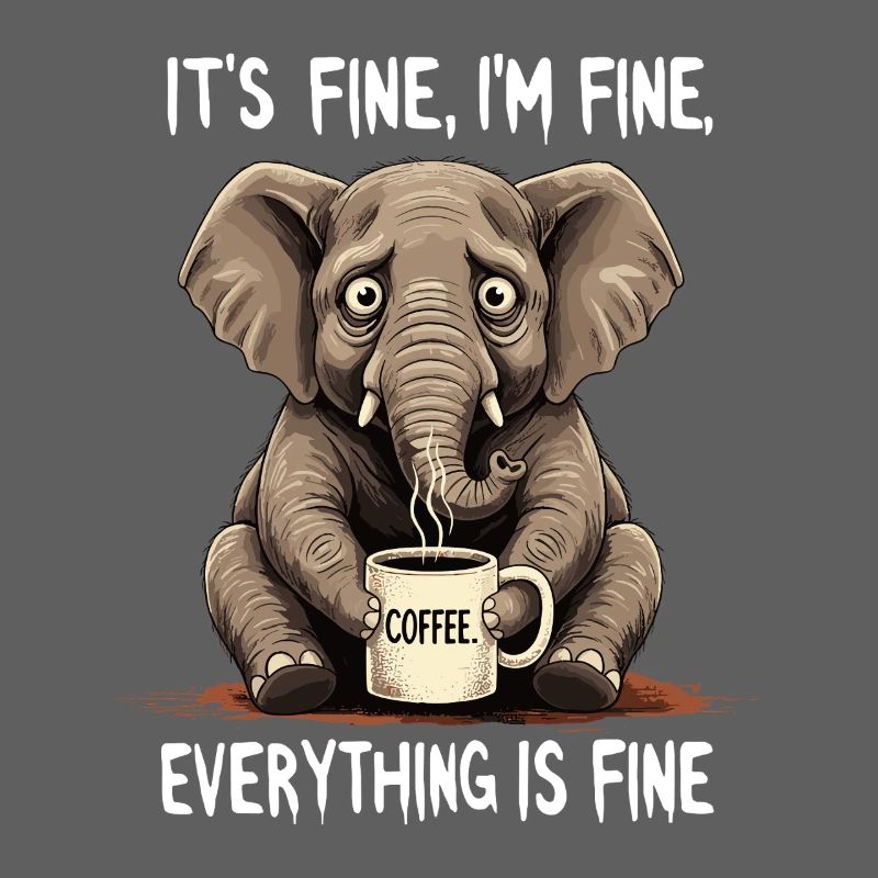 its fine im fine coffee elephant humor