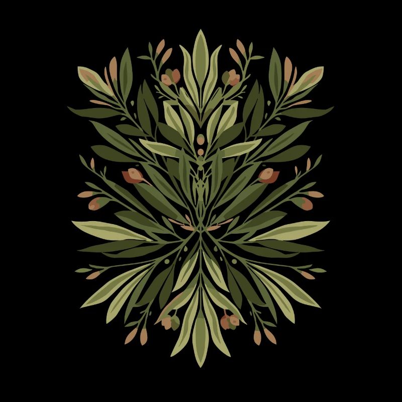 Feuilles Mandala Vert