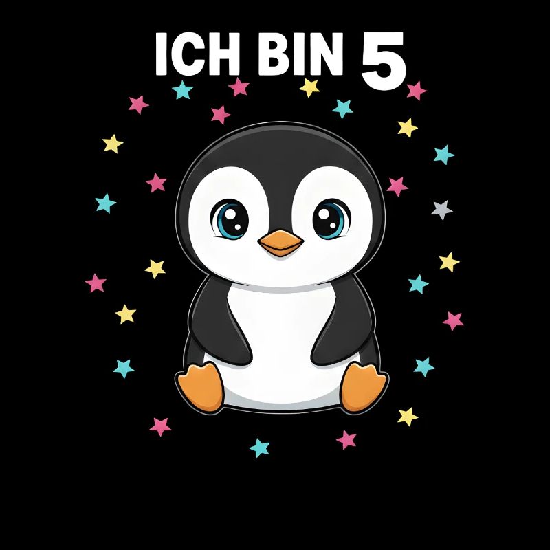 Ich bin 5 - Süßes Pinguin zum 5. Geburtstag