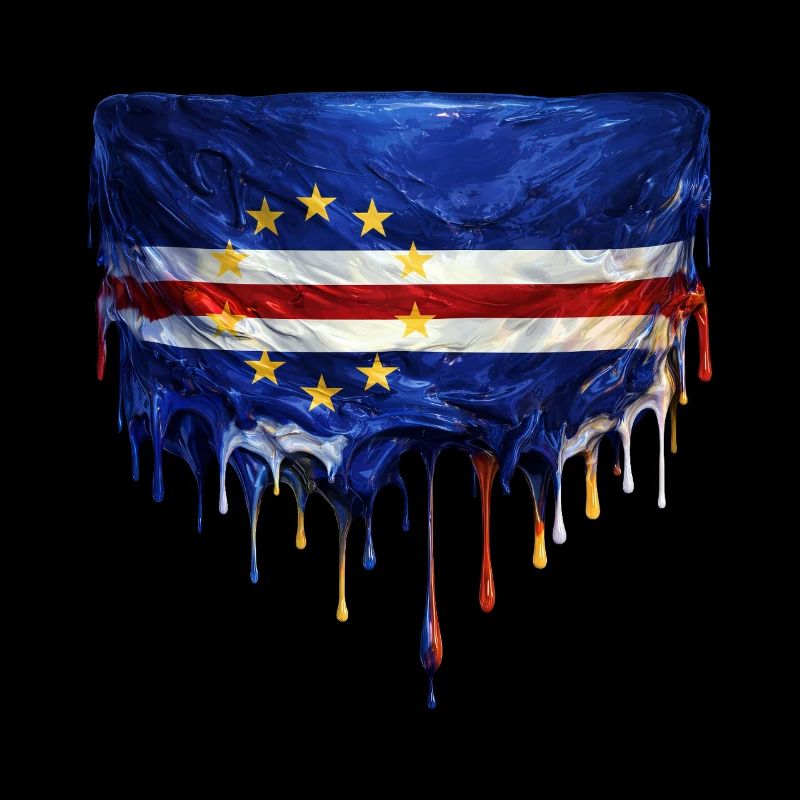Cape Verde Dripping Flag Art