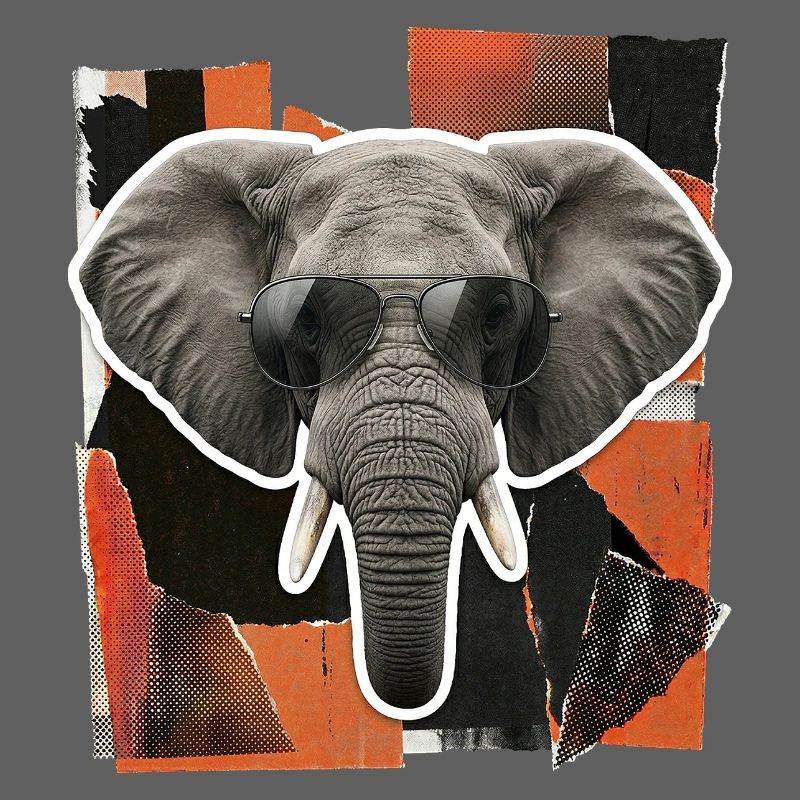 Elephant Sunglasses Risography