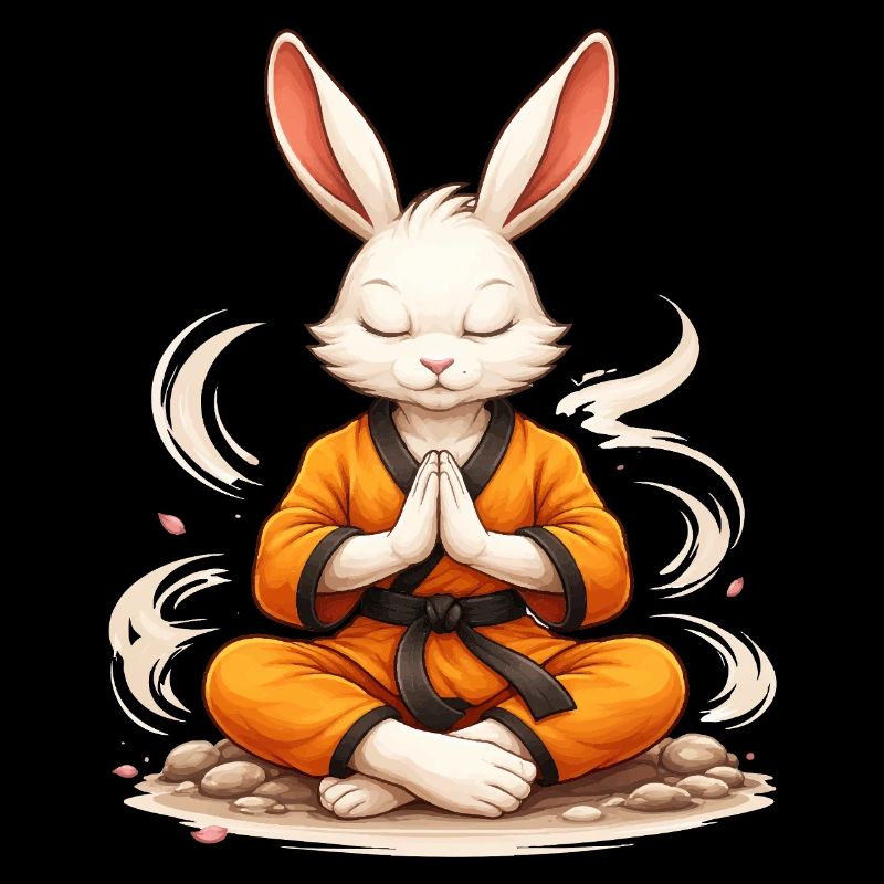 Zen Hase Karate Meditation Fun Design