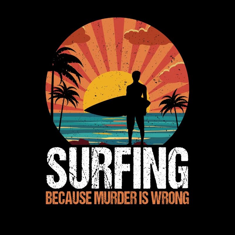 Surf Retro Surfer Sunset