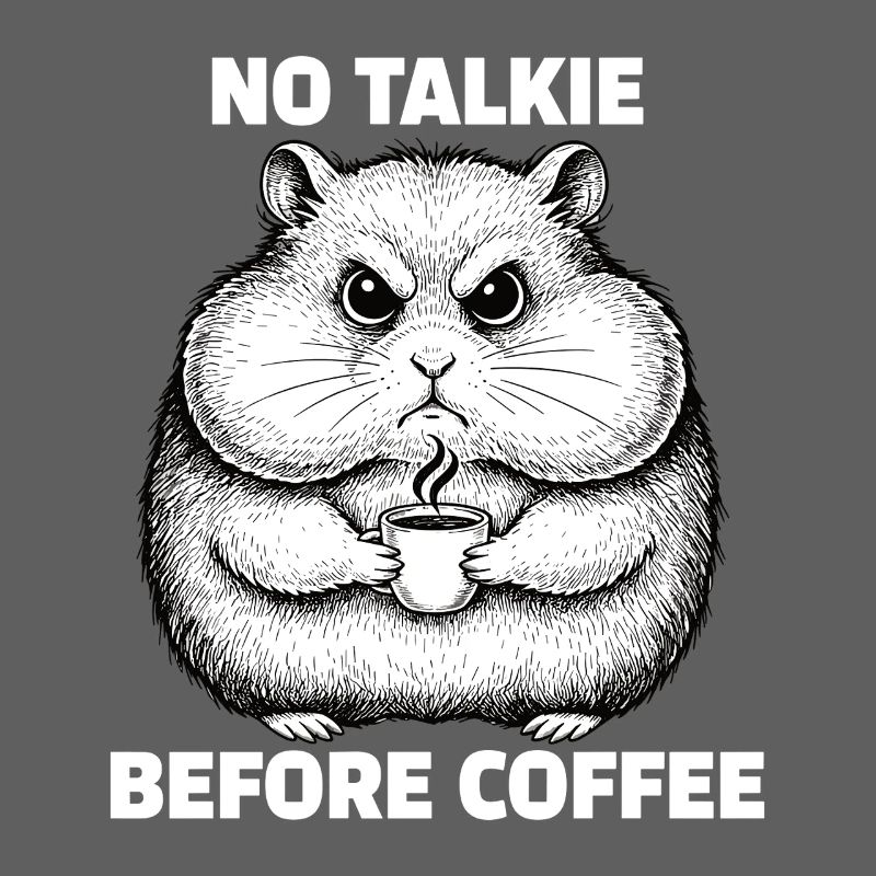 No conversation in front of coffee lover hamster