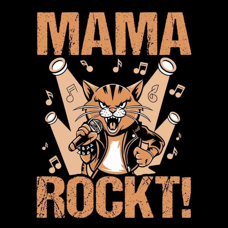 Katze Mutter Kater Coole Rocker Mama
