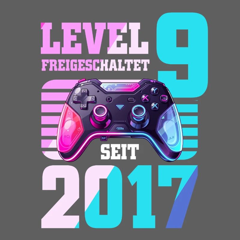 9. Geburtstag Junge Mädchen 2017 Gaming Level 9