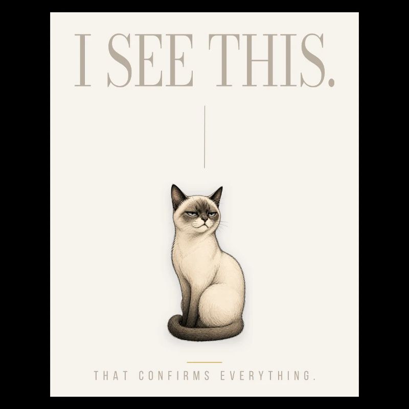 I SEE THIS. Noble Cat Introvert Meme Design