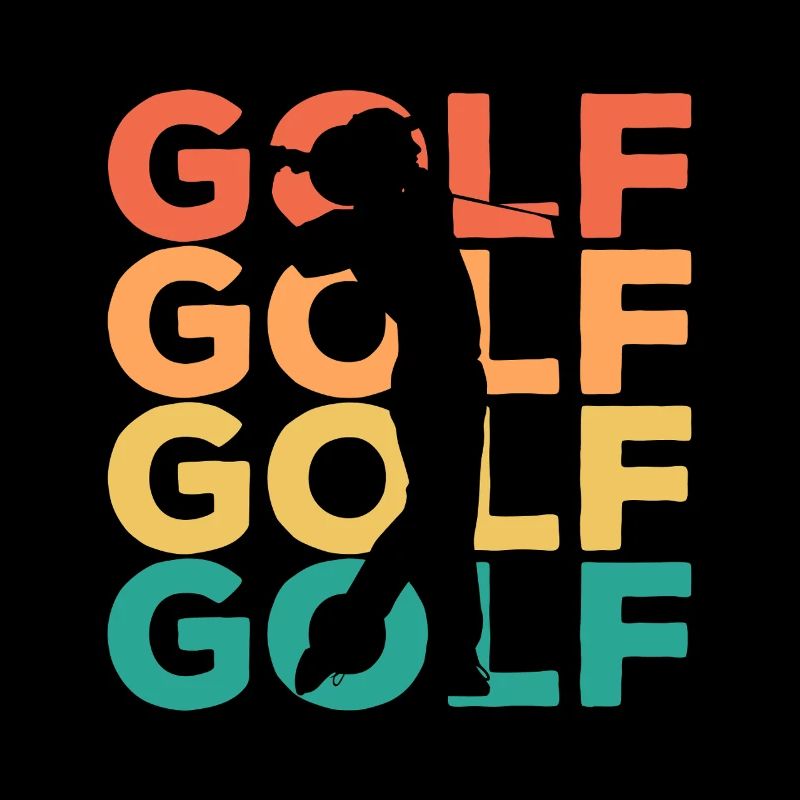 Rainbow Golf Swing Silhouette