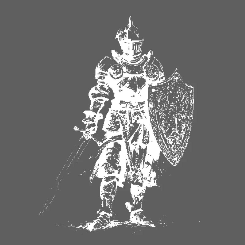Silhouette du Chevalier de Fer sur Bouclier
