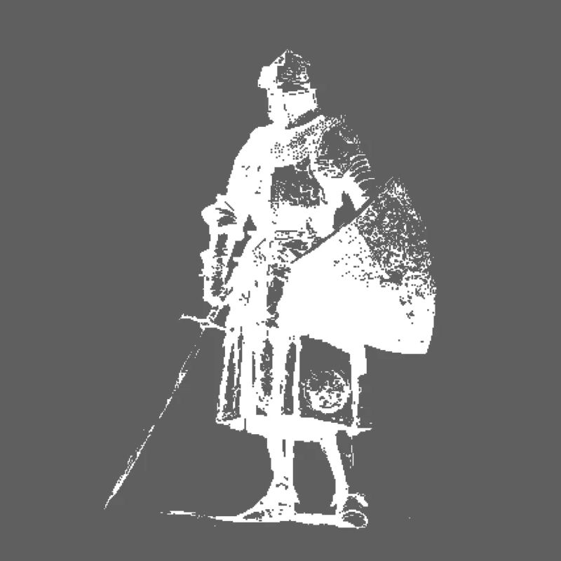 Chevalier solitaire avec silhouette de bannière