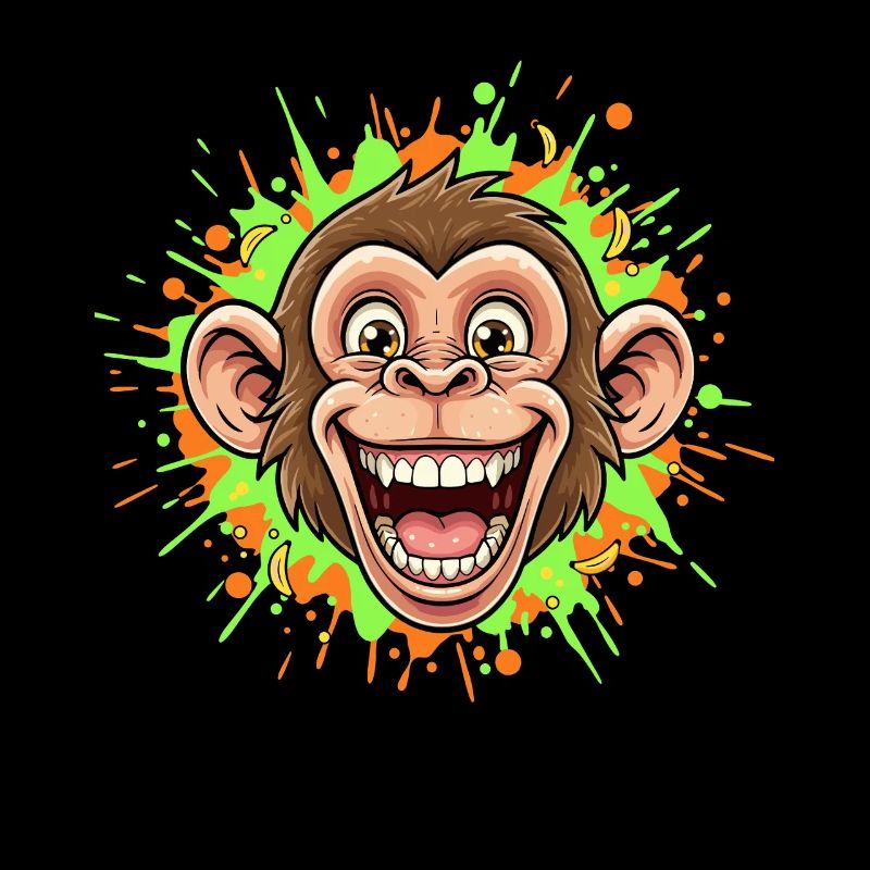 Laughing Monkey Neon Splash