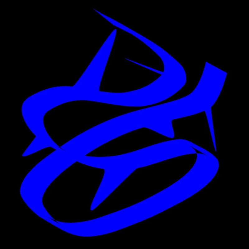 Dynamic Blue Graffiti Design