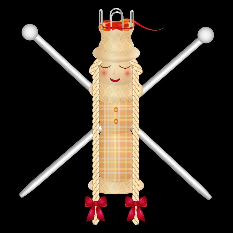 Knitting Doll with Knitting Needles – Creative Motif