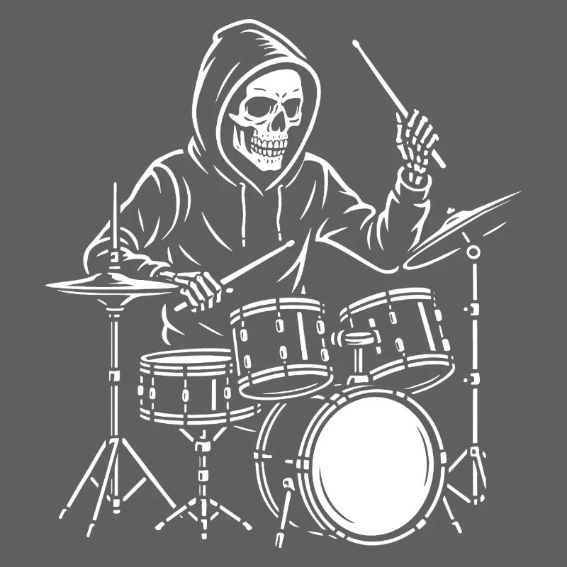 Grim Reaper plays drums