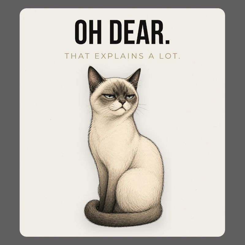 OH DEAR. Noble Cat Sarcastic Meme Design