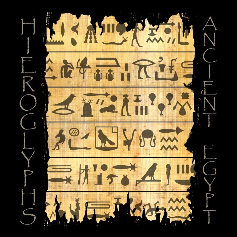 Papyri déchiré avec des hiéroglyphes