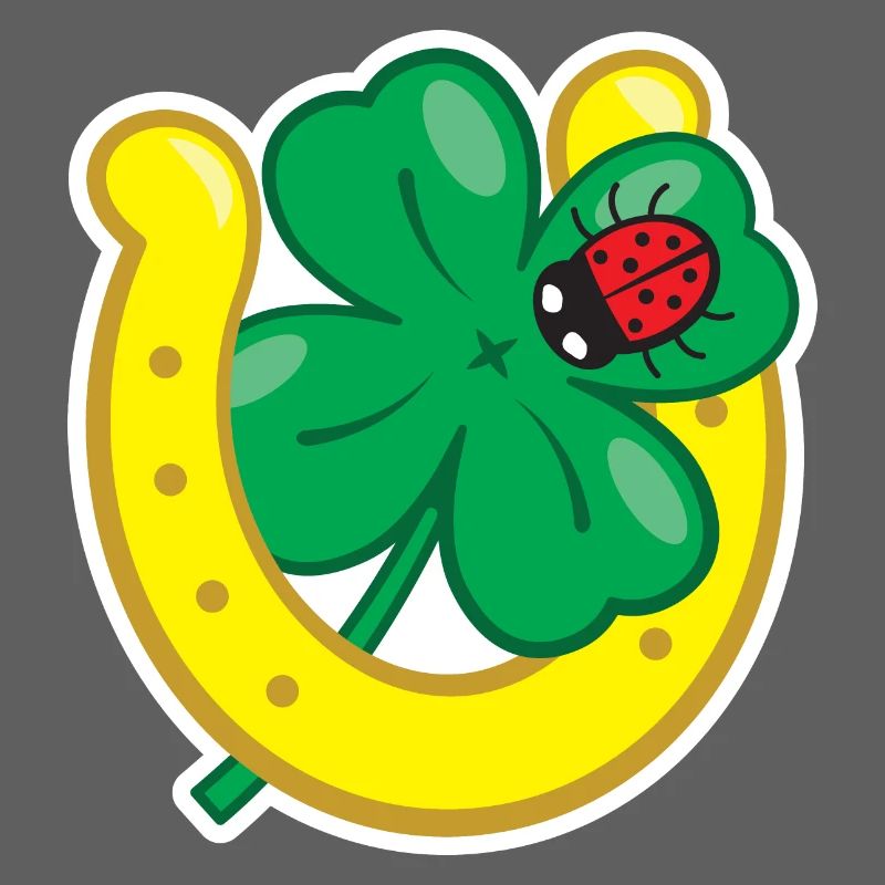 Lucky charm with cloverleaf horseshoe & ladybug