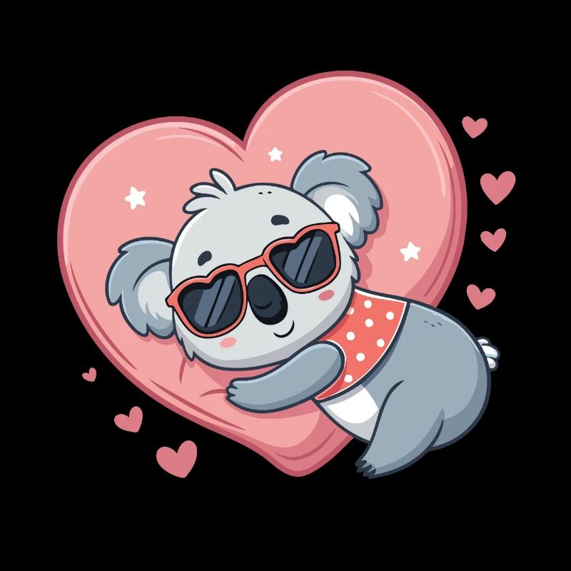 Koalaherz auf rosa Hintergrund