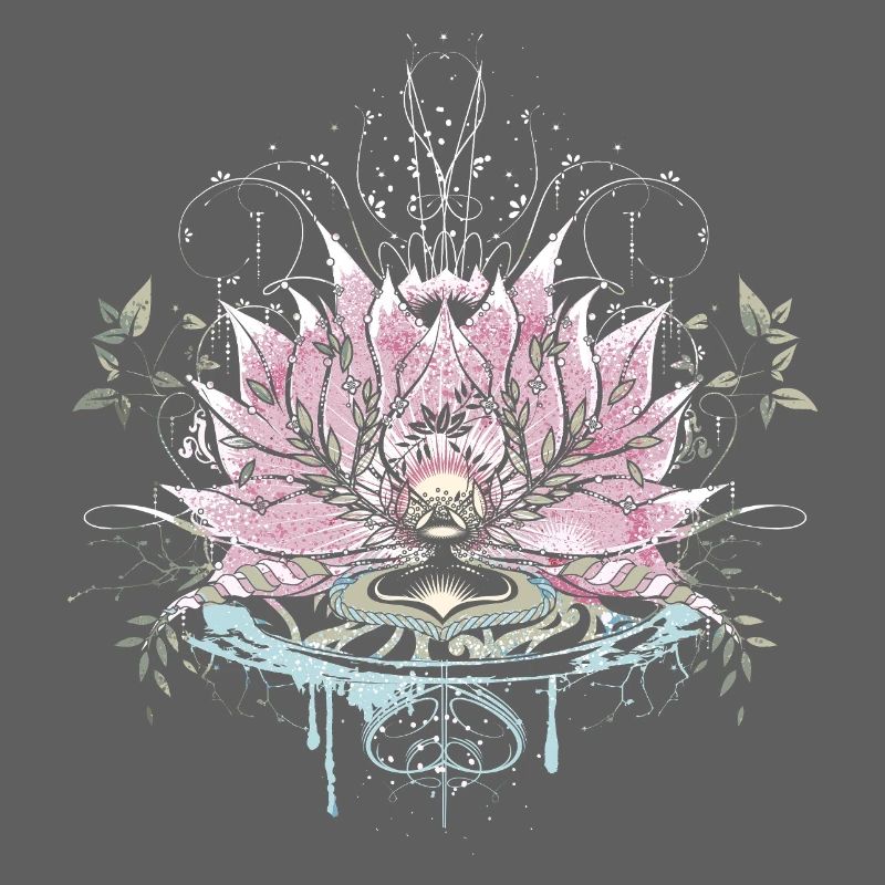Fleur de lotus délicate avec des éléments d’eau et des graffitis