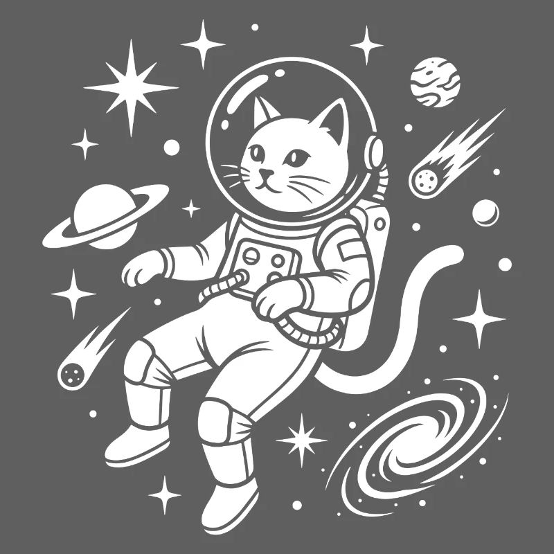 Space cat in astronaut costume