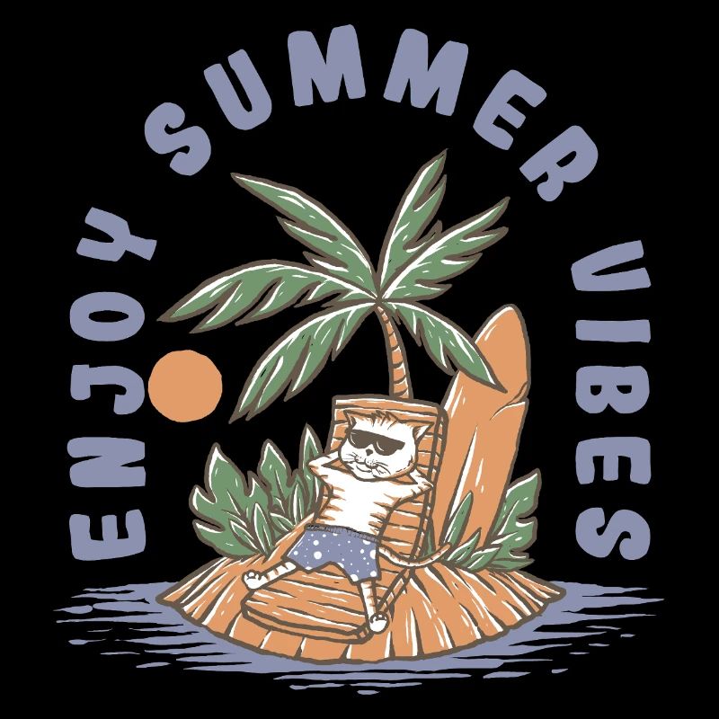 Enjoy Summer Vibes - Cool Cat Beach Chill